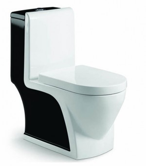 كرسي أفرنجي  اوتس غطاء اتوماتيك اسود و أبيض  صيني 25سم # A3934B - wash down